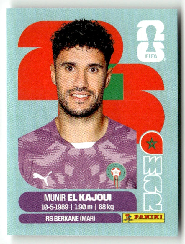 MAR 3 Munir El Kajoui - Sticker autocollant Panini Coupe du Monde FIFA 2026 Maroc - Pièce détachée