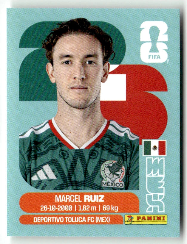 MEX 12 Marcel Ruiz - Sticker autocollant Panini Coupe du Monde FIFA 2026 Mexique - Pièce détachée