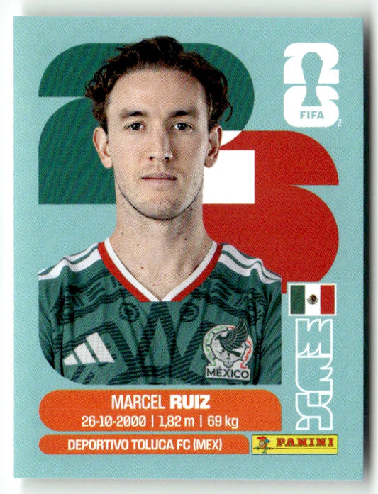 MEX 12 Marcel Ruiz - Sticker autocollant Panini Coupe du Monde FIFA 2026 Mexique - Pièce détachée