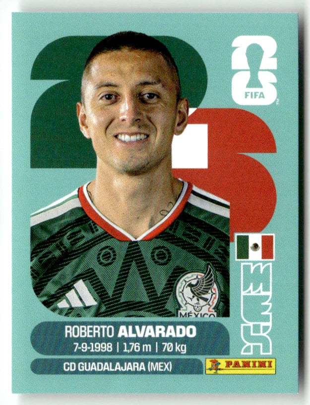 MEX 19 Roberto Alvarado - Sticker autocollant Panini Coupe du Monde FIFA 2026 Mexique - Pièce détachée