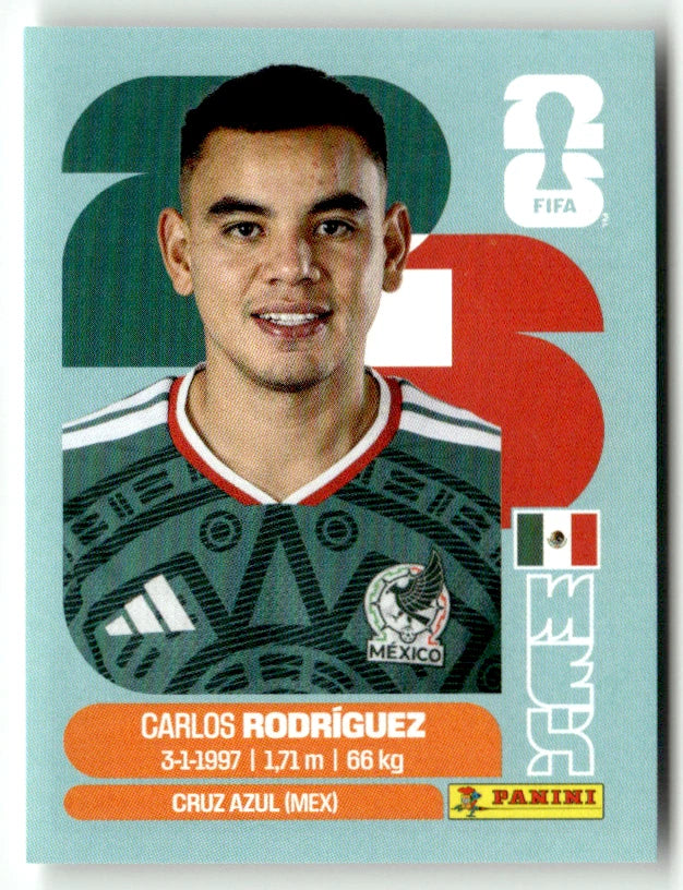 MEX 9 Carlos Rodriguez - Sticker autocollant Panini Coupe du Monde FIFA 2026 Mexique - Pièce détachée