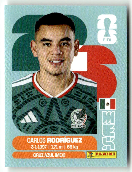 MEX 9 Carlos Rodriguez - Sticker autocollant Panini Coupe du Monde FIFA 2026 Mexique - Pièce détachée