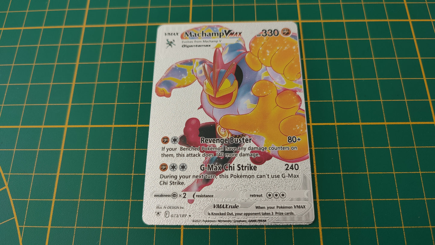 Machamp Vmax 073/189 carte illustration Pokémon cosplay couleur argent anglaise #SP