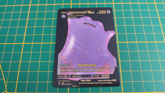 Métamorph Vmax carte illustration Pokémon cosplay couleur noir française #C18