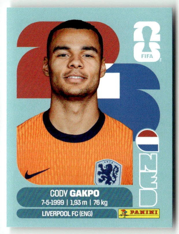NED 2 Cody Gakpo - Sticker autocollant Panini Coupe du Monde FIFA 2026 Pays-Bas - Pièce détachée