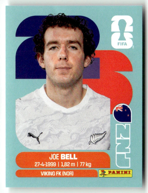 NZL 10 Joe Bell - Sticker autocollant Panini Coupe du Monde FIFA 2026 Nouvelle-Zélande - Pièce détachée