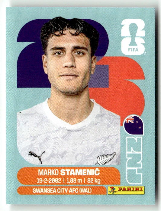 NZL 15 Marko Stamenic - Sticker autocollant Panini Coupe du Monde FIFA 2026 Nouvelle-Zélande - Pièce détachée