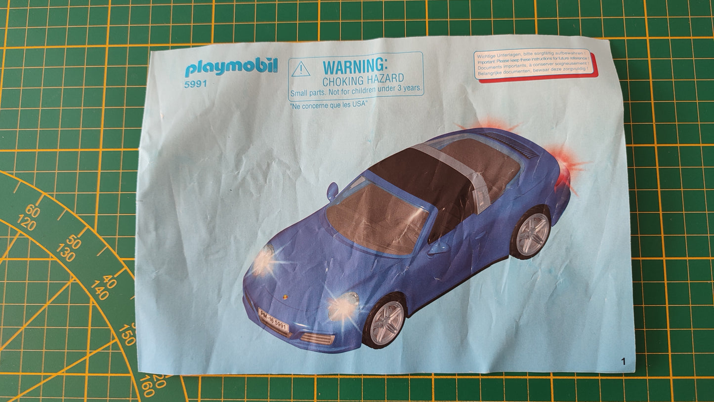Notice de montage dans l'état pièce détachée Playmobil Set 5991 Porsche 911 Targa 4S #D44