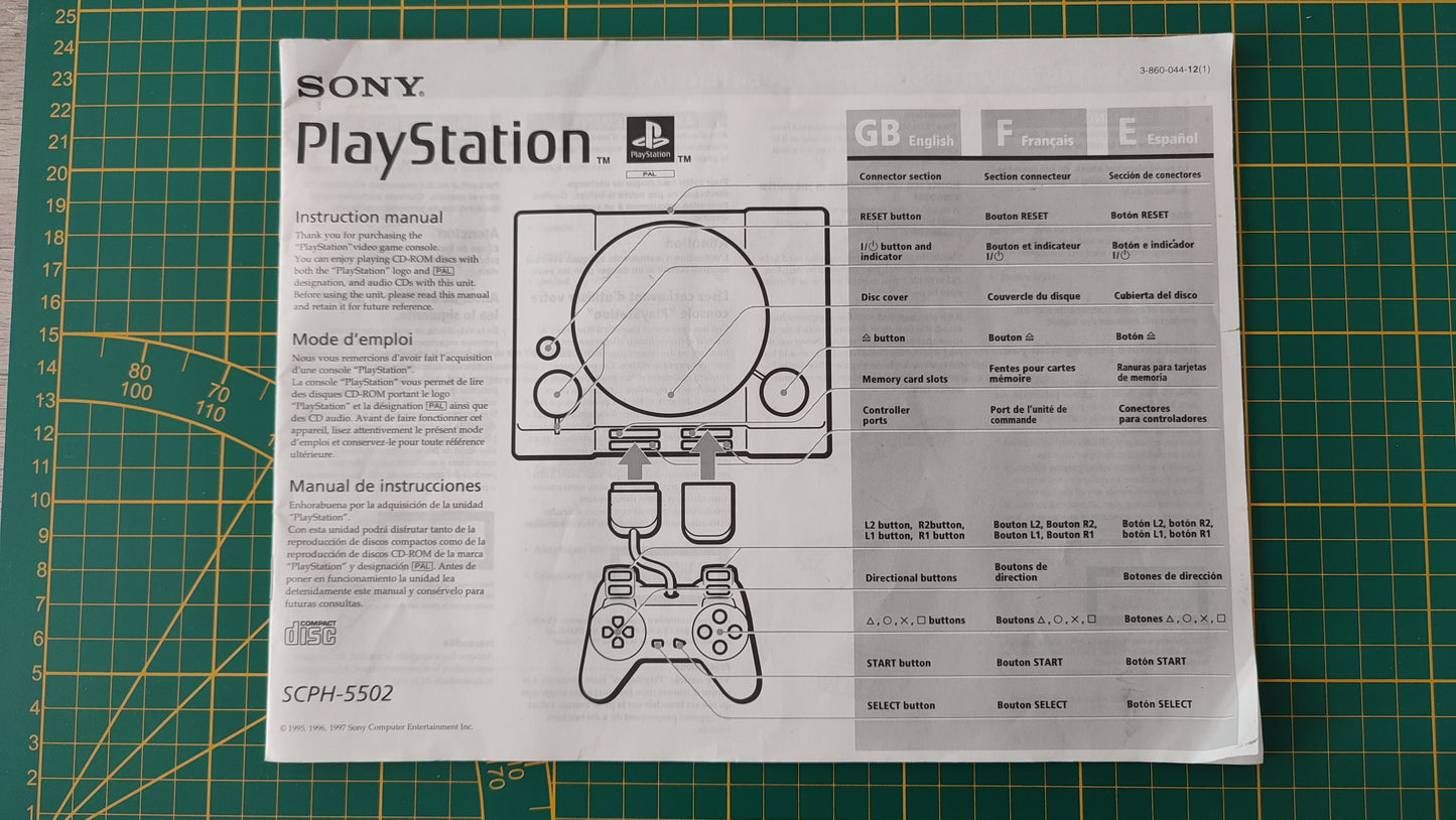 Notice mode d'emploi pièce détachée console de jeux Sony Playstation 1 Ps1 SCPH-5502 #B92