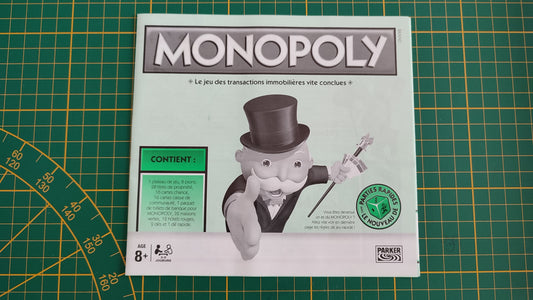 Notice règle du jeu pièce détachée jeu de société Monopoly parties rapides Hasbro #C25