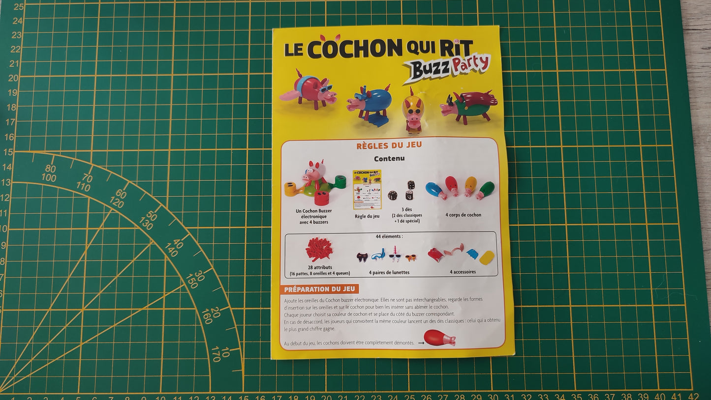Notice seule pièce détachée jeu de société Le cochon qui rit buzz party Dujardin #E28