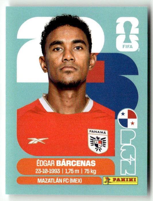 PAN 14 Edgar BARCENAS - Sticker autocollant Panini Coupe du Monde FIFA 2026 Panama - Pièce détachée