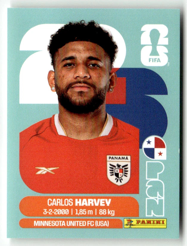 PAN 15 Carlos Harvey - Sticker autocollant Panini Coupe du Monde FIFA 2026 Panama - Pièce détachée