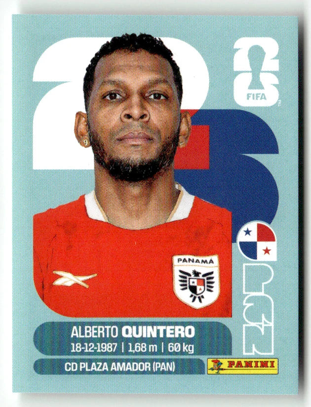 PAN 20 Alberto QUINTERO - Sticker autocollant Panini Coupe du Monde FIFA 2026 Panama - Pièce détachée