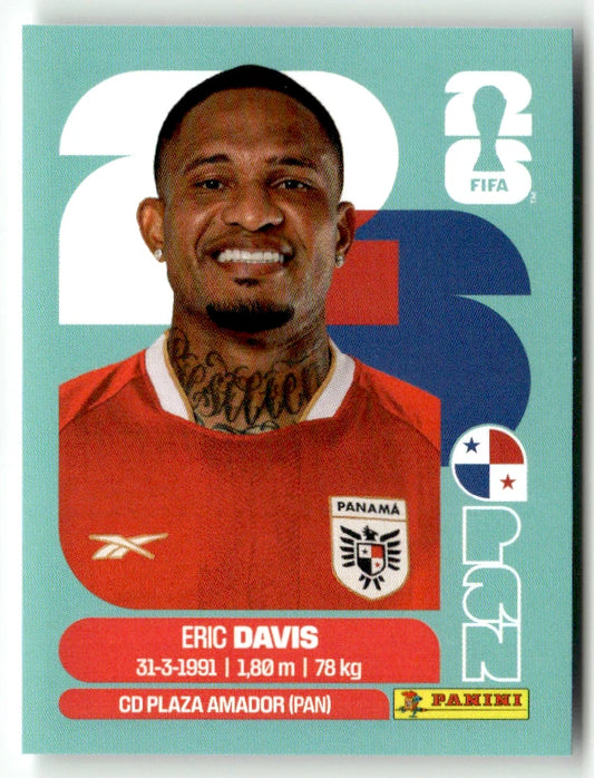 PAN 7 Eric Davis - Sticker autocollant Panini Coupe du Monde FIFA 2026 Panama - Pièce détachée