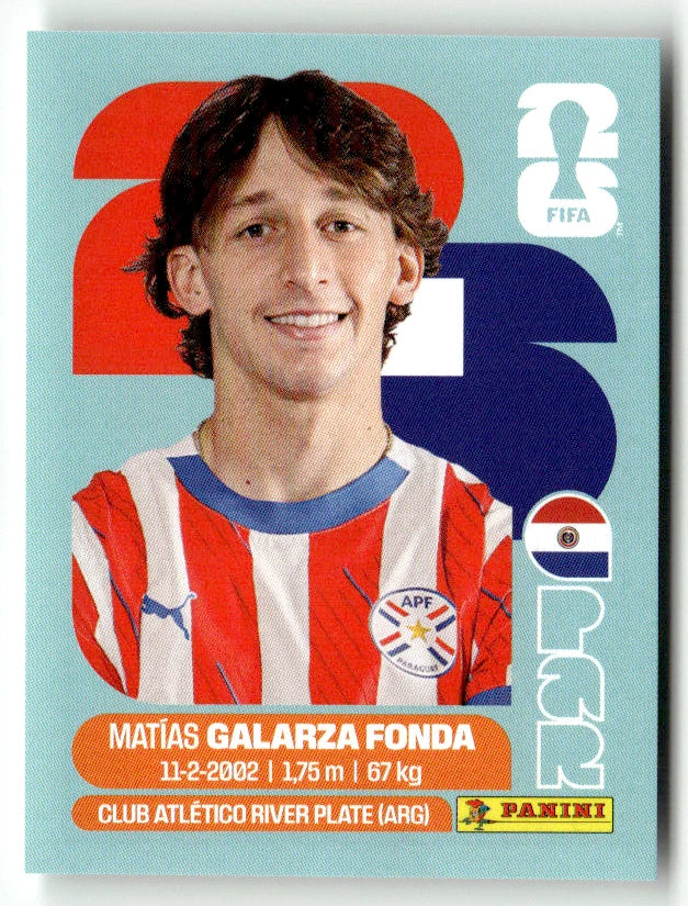PAR 14 Matias Galarza FONDA - Sticker autocollant Panini Coupe du Monde FIFA 2026 Paraguay - Pièce détachée