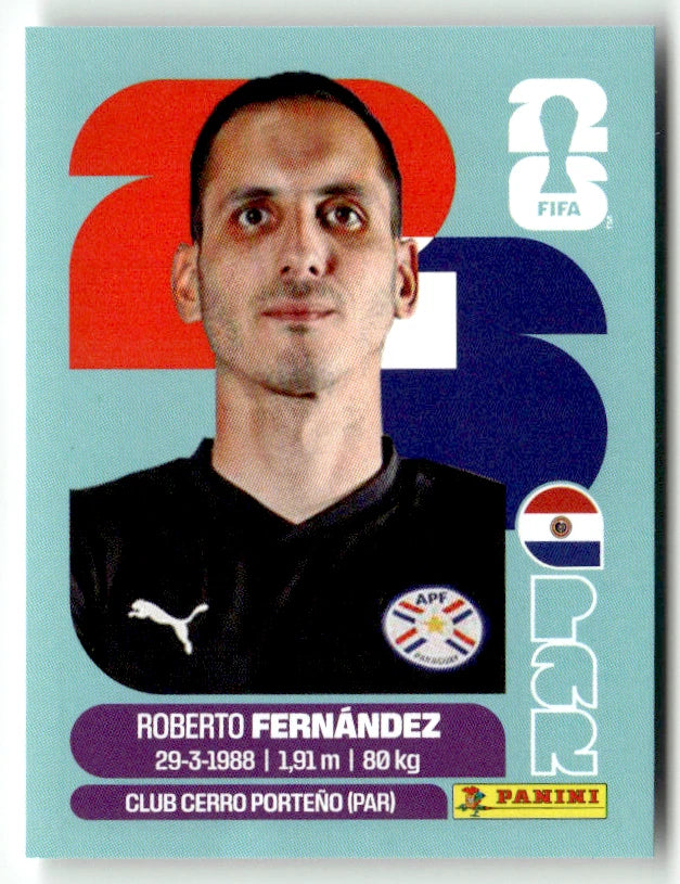 PAR 2 Roberto Fernandez - Sticker autocollant Panini Coupe du Monde FIFA 2026 Paraguay - Pièce détachée