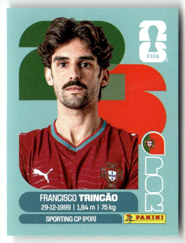POR 16 Francisco Trincao - Sticker autocollant Panini Coupe du Monde FIFA 2026 Portugal - Pièce détachée