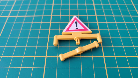 Panneau triangle d'avertissement avec support référence 30 63 317 pièce détachée Playmobil #C05