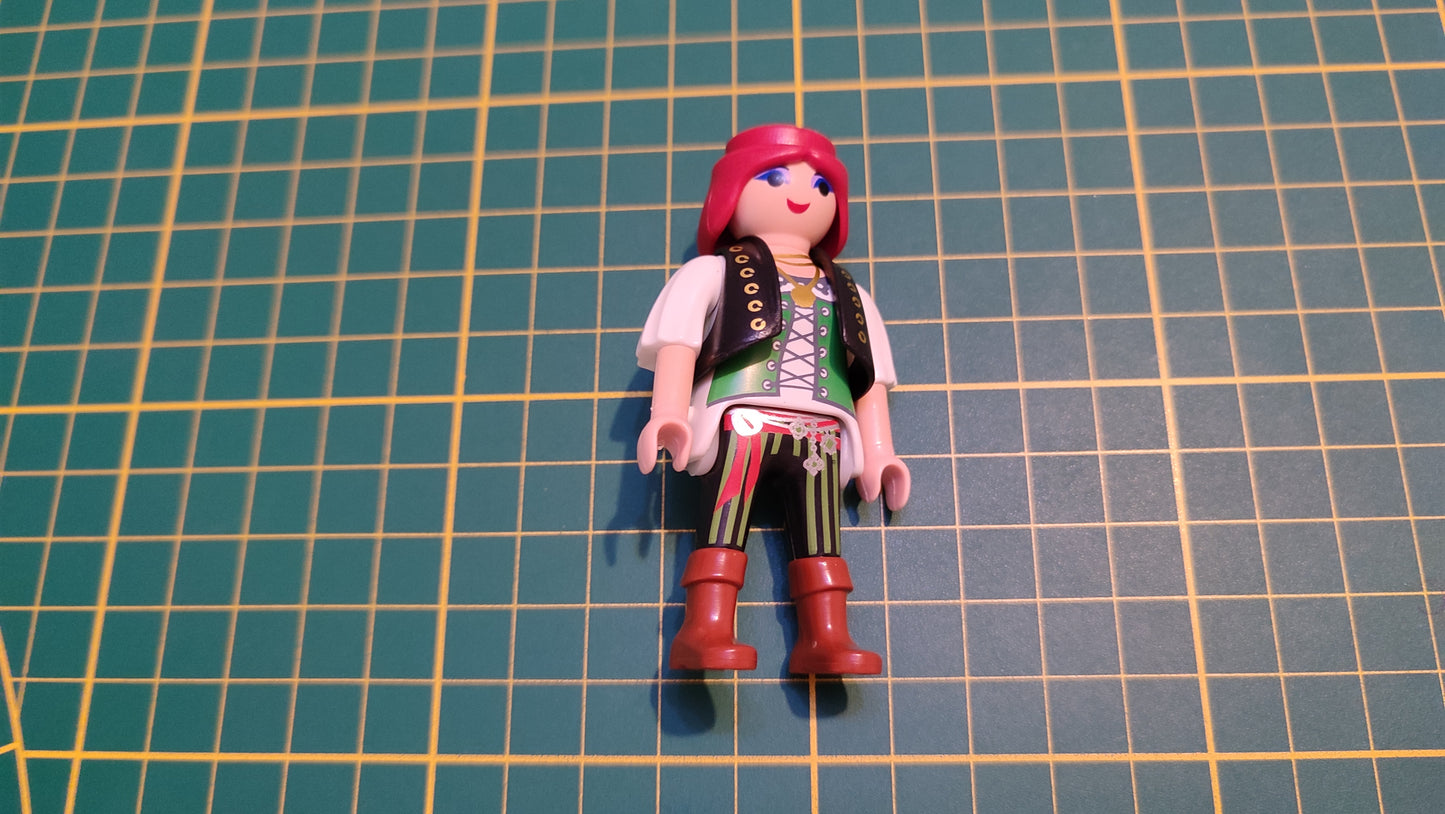 Personnage Dame pirate longue tresse marron référence 30 14 3232 pièce détachée Playmobil #C32