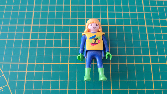 Personnage cycliste motard numéro 7 pièce détachée Playmobil #E56