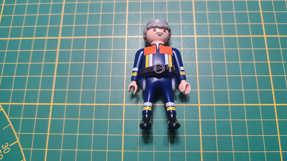 Personnage homme cheveux gris pompier pièce détachée Playmobil #E79