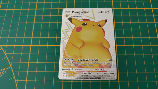 Pikachu Vmax 044/185 carte illustration Pokémon cosplay couleur argent anglaise #SP