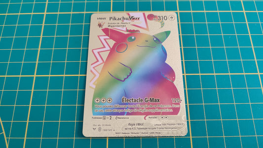 Pikachu Vmax carte illustration Pokémon cosplay couleur or française #C17