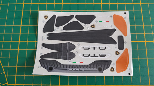 Planche d'autocollant pièce détachée Clementoni mon atelier de mécanique Lamborghini Huracan STO #D71