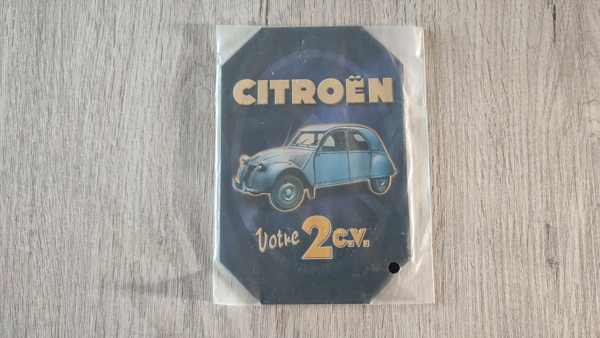 Plaque " Citroën votre 2 cv " Citroën 2CV Charleston 1/8 1/8e 1/8ème Altaya #E74