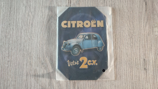 Plaque " Citroën votre 2 cv " Citroën 2CV Charleston 1/8 1/8e 1/8ème Altaya #E74
