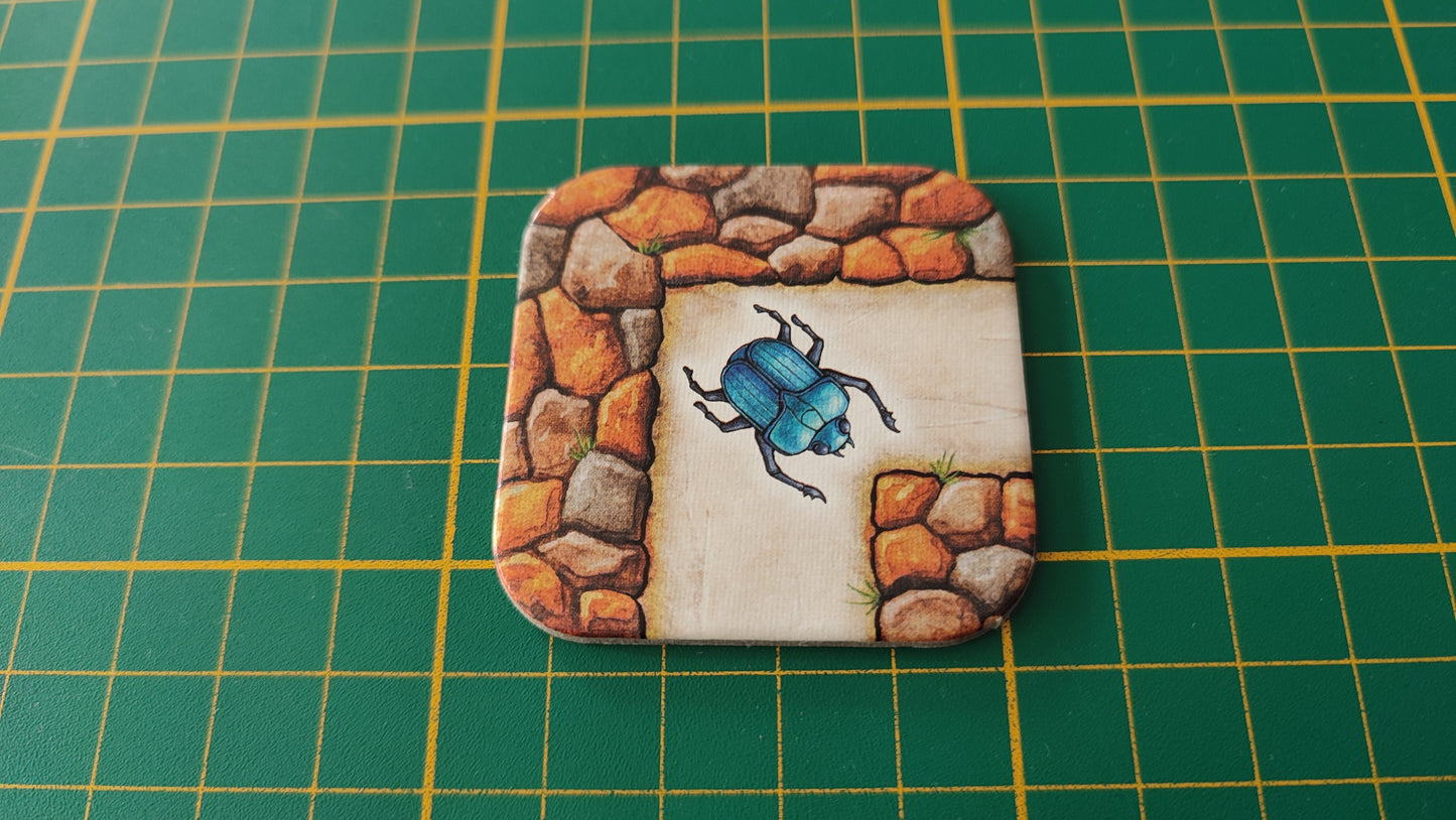 Plaque couloir angle scarabée bleu pièce détachée jeu de société Labyrinthe Ravensburger #D64