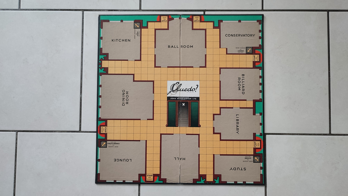 Plateau de jeu en l'état Cluedo the Great détective game pièce détachée jeu de société #E45