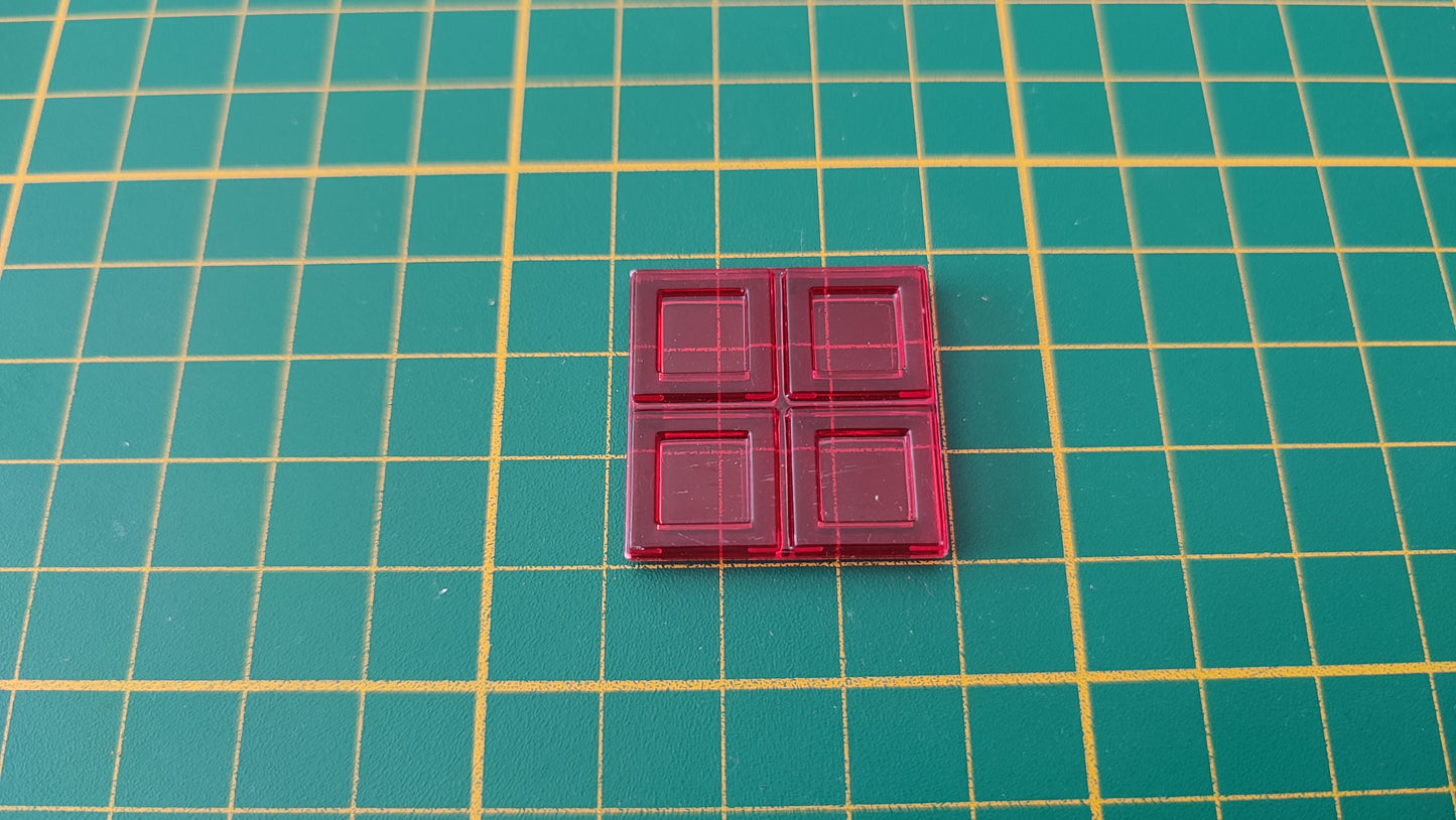 Polyominos rouge carré 2x2 pièce détachée jeu de société Blokus #E53