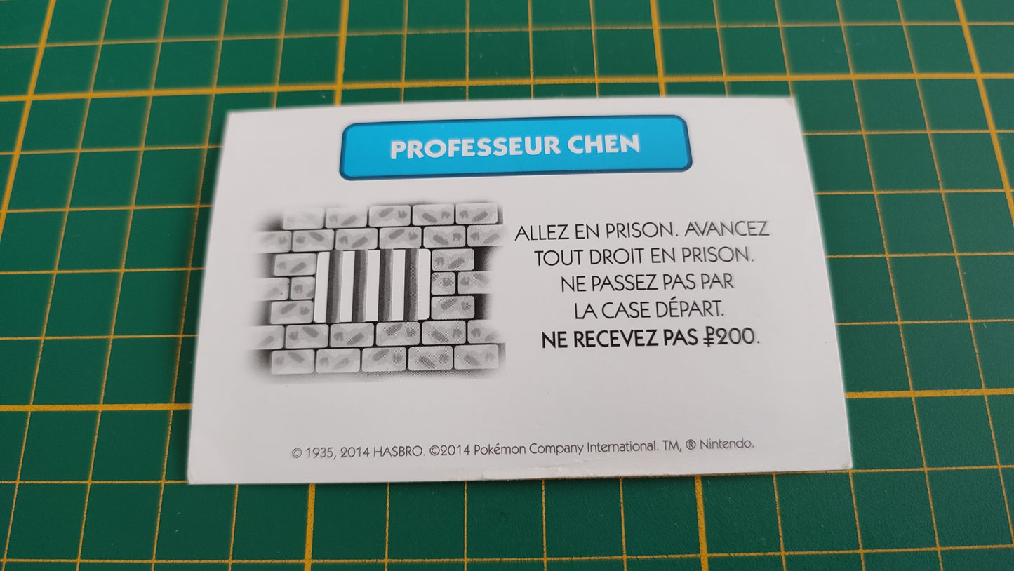 Professeur Chen Allez en prison pièce détachée jeu de société Monopoly Pokémon édition de Kanto #C43