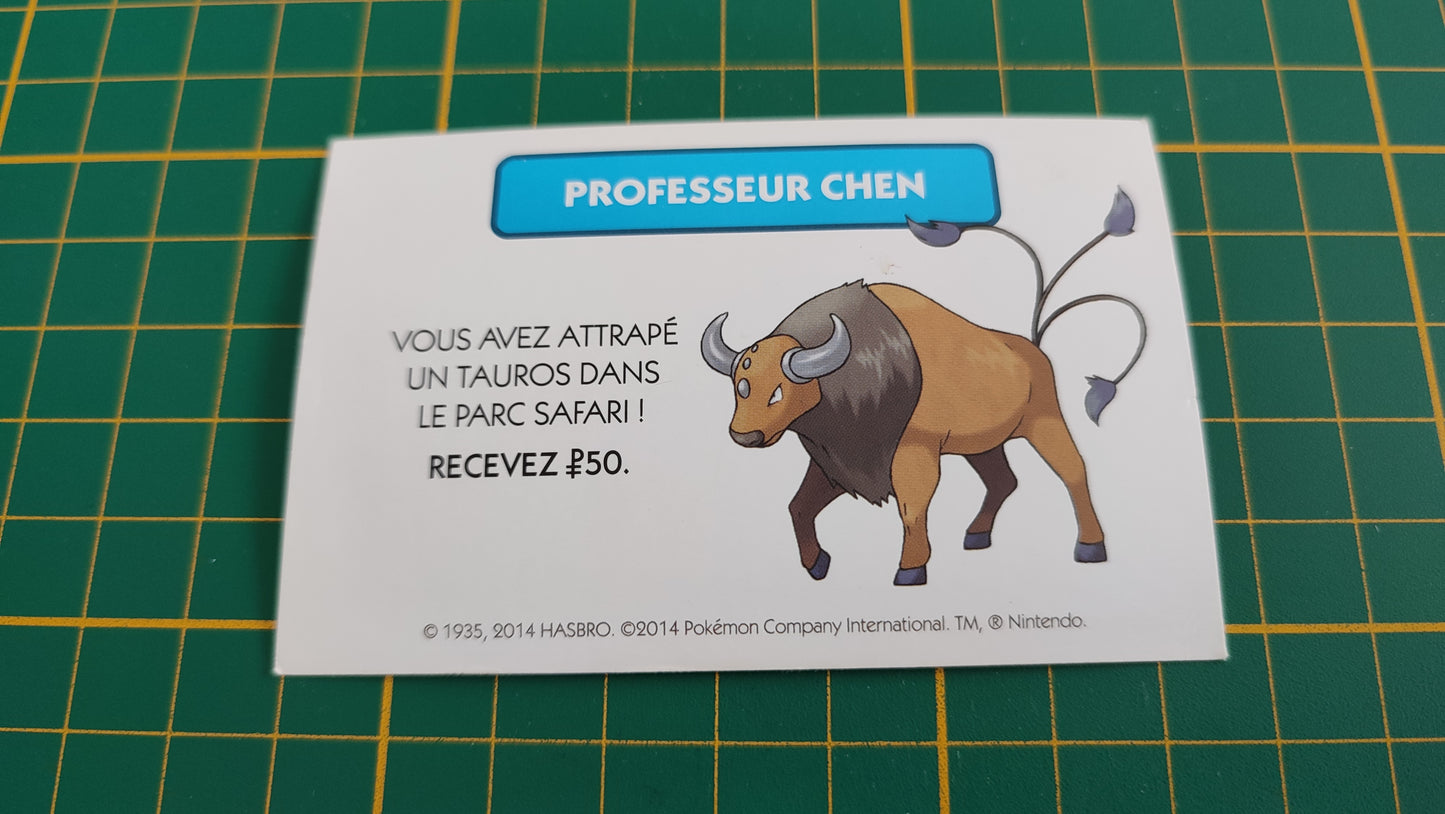 Professeur Chen Tauros pièce détachée jeu de société Monopoly Pokémon édition de Kanto #C43