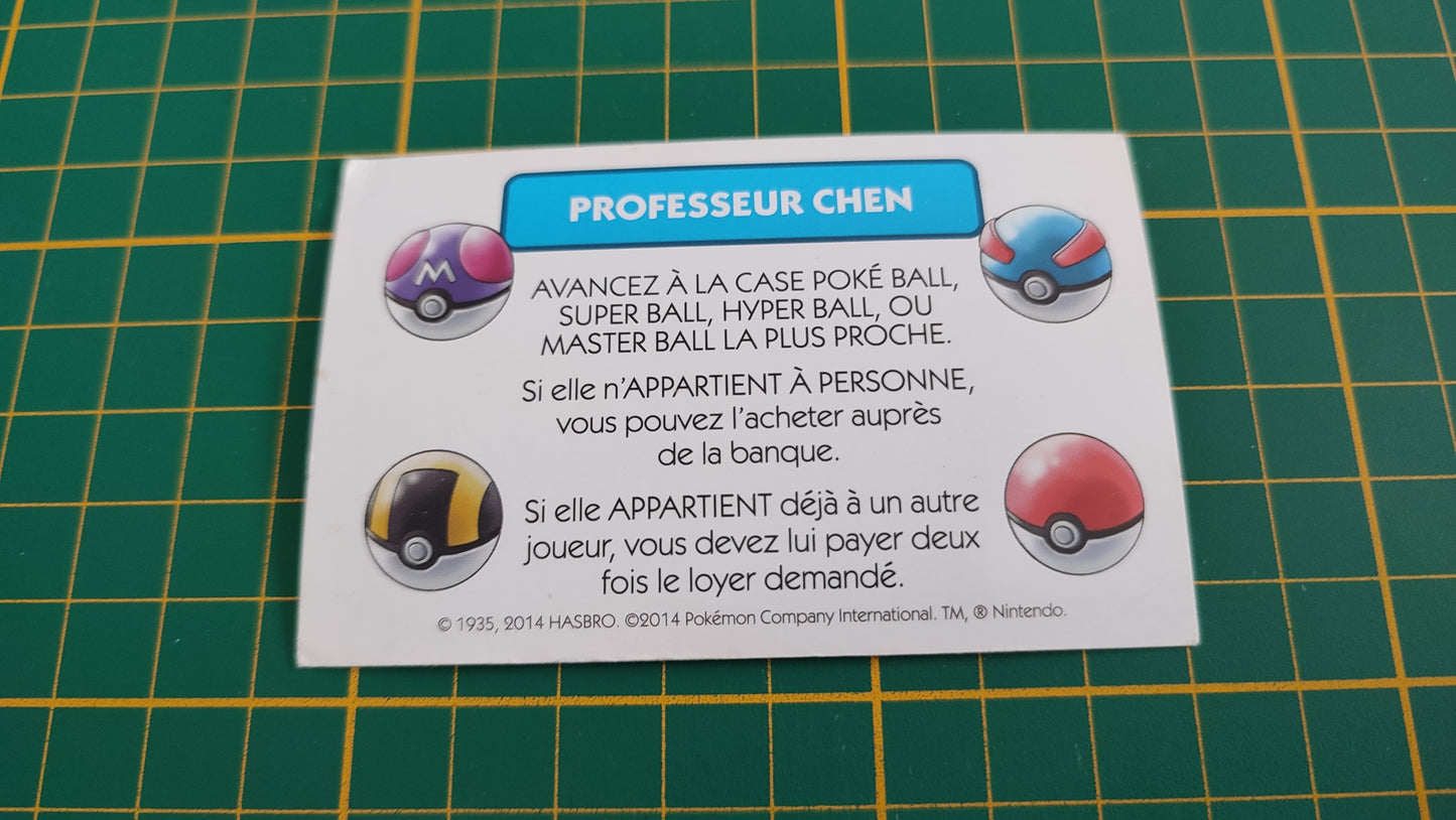 Professeur Chen avancez à la case Poké Ball pièce détachée jeu de société Monopoly Pokémon édition de Kanto #C43