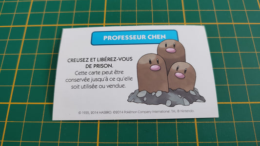 Professeur Chen creusez et libérez-vous de prison pièce détachée jeu de société Monopoly Pokémon édition de Kanto #C43