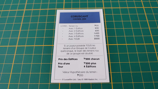 Propriété Coruscant Conseil Jedi pièce détachée jeu de société Monopoly Star Wars épisode 1 #A81