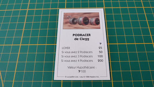 Propriété Podracer de Clegg pièce détachée jeu de société Monopoly Star Wars épisode 1 #A81