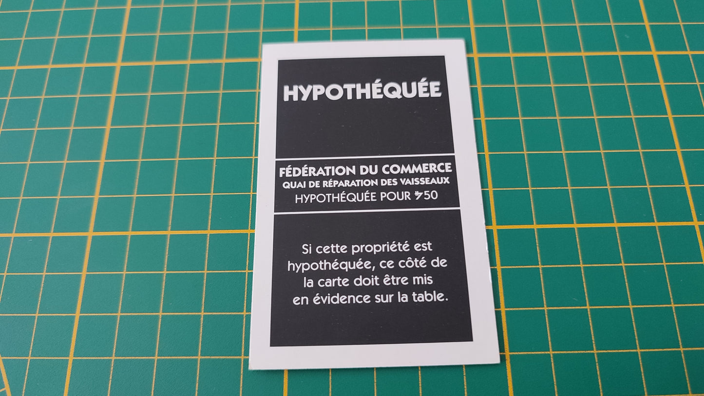 Propriété quai de réparation des vaisseaux pièce détachée jeu de société Monopoly Star Wars épisode 1 #A81