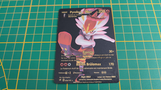 Pyrobut Vmax carte illustration Pokémon cosplay couleur noir française #C18-2