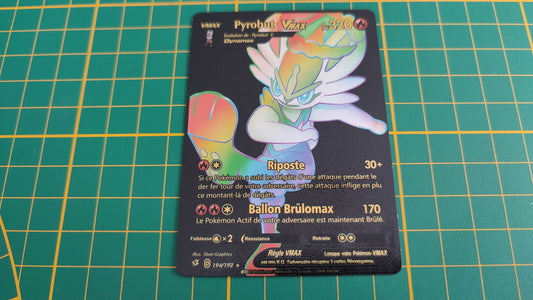 Pyrobut Vmax carte illustration Pokémon cosplay couleur noir française #C18-3