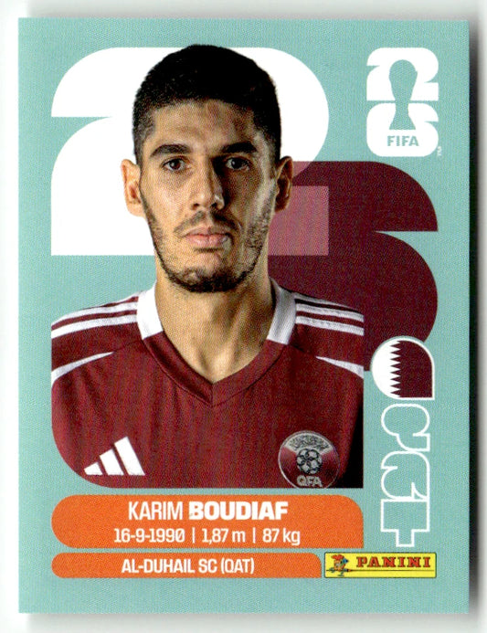 QAT 10 Karim Boudiaf - Sticker autocollant Panini Coupe du Monde FIFA 2026 Quatar - Pièce détachée