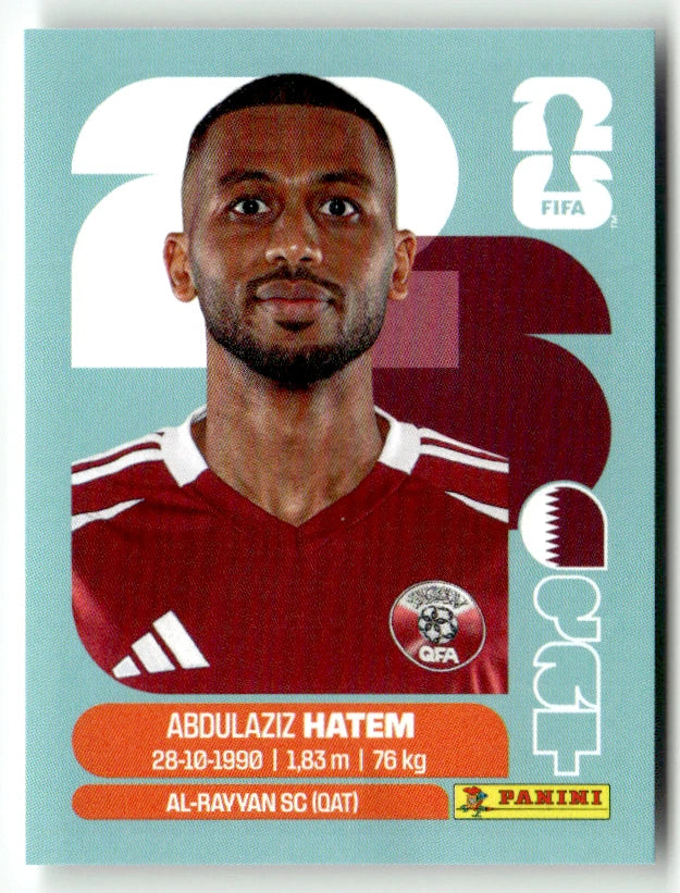 QAT 15 Abdulaziz Hatem - Sticker autocollant Panini Coupe du Monde FIFA 2026 Quatar - Pièce détachée