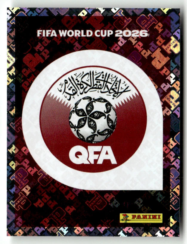 QAT 1 Logo de l'équipe - Sticker autocollant Panini Coupe du Monde FIFA 2026 Quatar - Pièce détachée