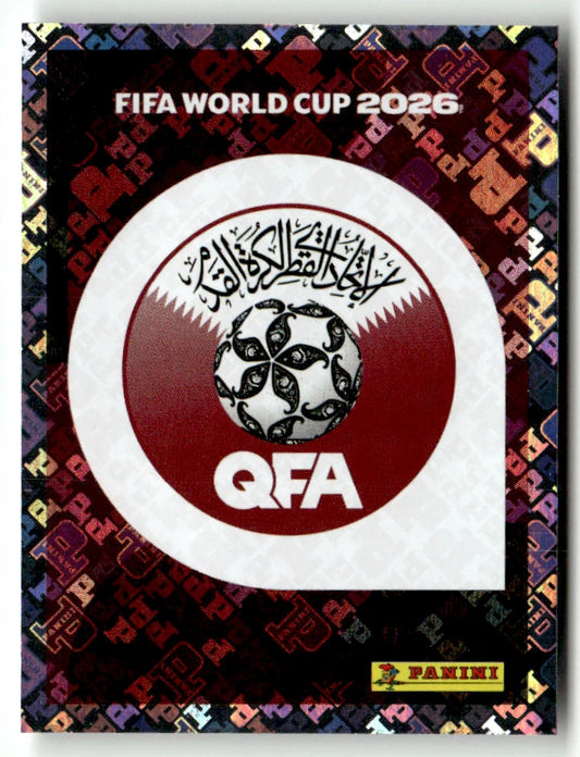 QAT 1 Logo de l'équipe - Sticker autocollant Panini Coupe du Monde FIFA 2026 Quatar - Pièce détachée