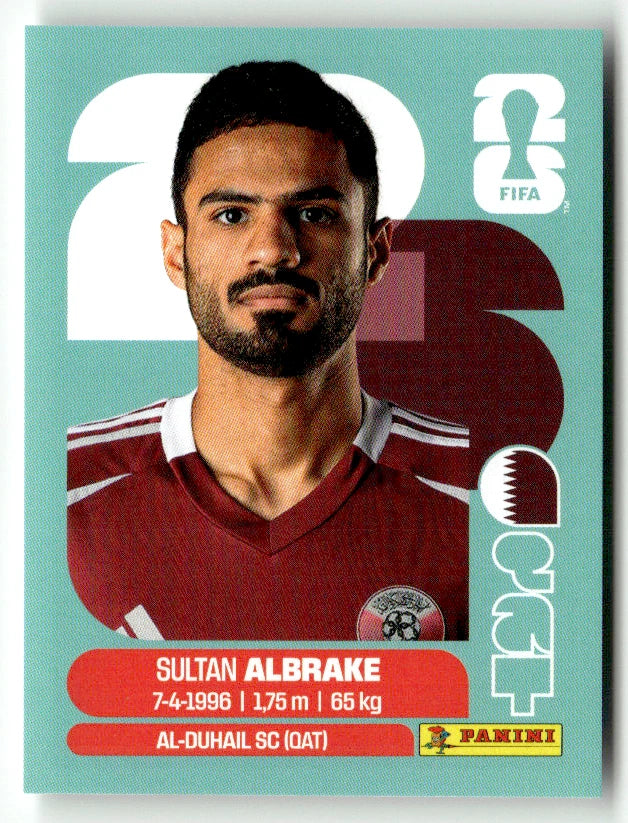 QAT 3 Sultan Albrake - Sticker autocollant Panini Coupe du Monde FIFA 2026 Quatar - Pièce détachée