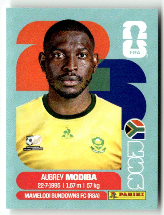 RSA 4 Aubrey Modiba - Sticker autocollant Panini Coupe du Monde FIFA 2026 Afrique du Sud - Pièce détachée
