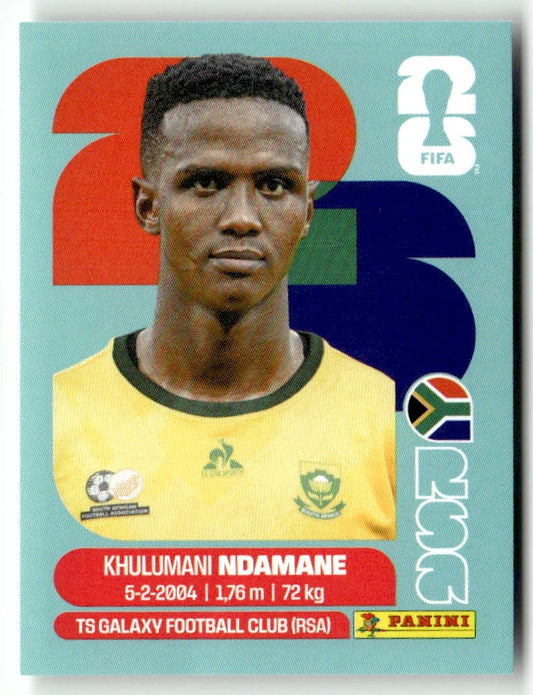 RSA 7 Khulumani Ndamane - Sticker autocollant Panini Coupe du Monde FIFA 2026 Afrique du Sud - Pièce détachée